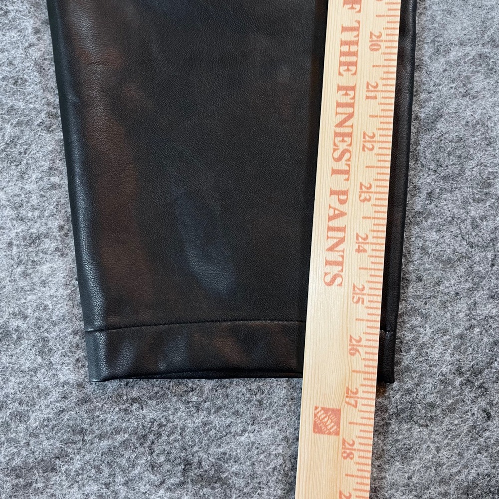 Abercrombie & Fitch Vegan Leather Pants Womens M Black Paperbag‎ Waist Edgy Chic - Picture 9 of 11